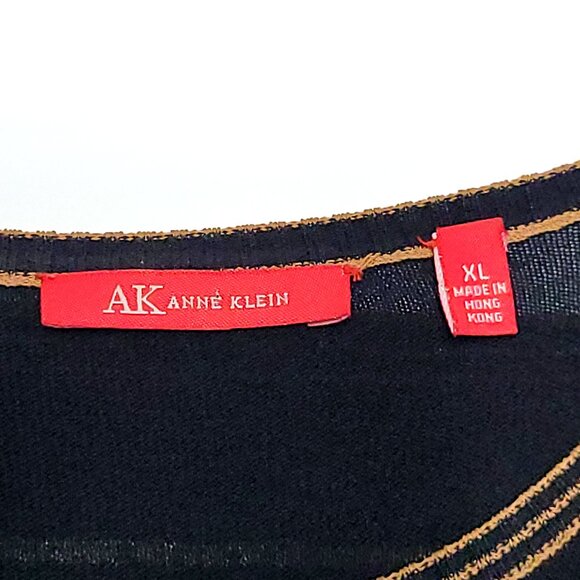 Anne Klein Womens Button Up Cardigan Sweater Size XL Black Office Corporate Goth - Picture 7 of 10